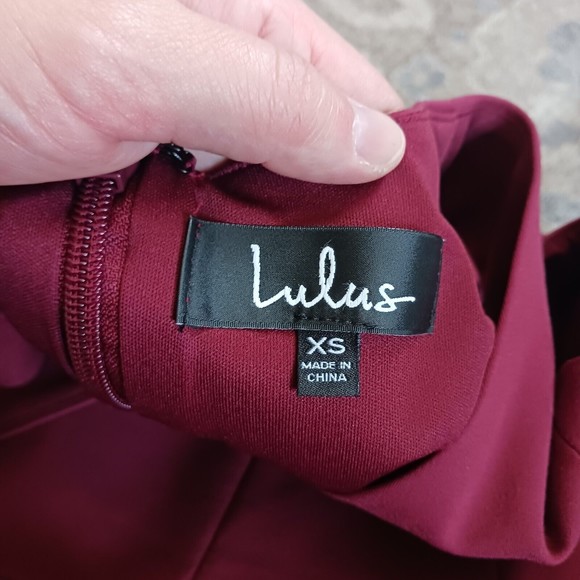 Lulus Women's Lawson Mini Skater Dress Burgundy Red Sleeveless Size XS Retro - Picture 5 of 7